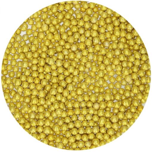FunCakes захарна декорация – Захарни перли златисто 4мм 80гр