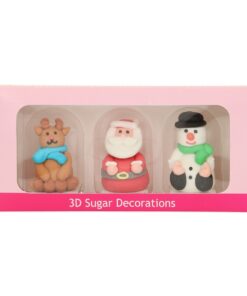 Fun cakes - захарна декорация - 3D коледни фиркурки - к-т от 3 бр