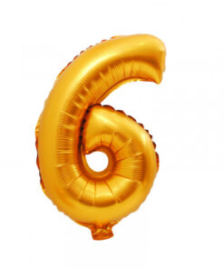 Фолиев балон - цифра - 6 - златно -36 см