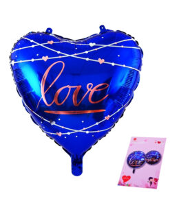 Фолиев балон - сърце Love - в синьо
