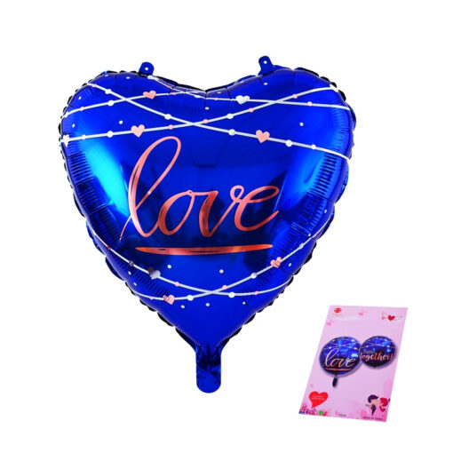 Фолиев балон - сърце Love - в синьо