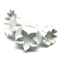 Decofee комплект 3 бр реззци цветя микс с релеф /2,8 cm, 3,5 cm and 4,5 cm./