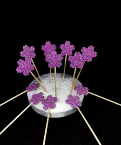 Комплект мини топери - лилави цветя (12 бр)