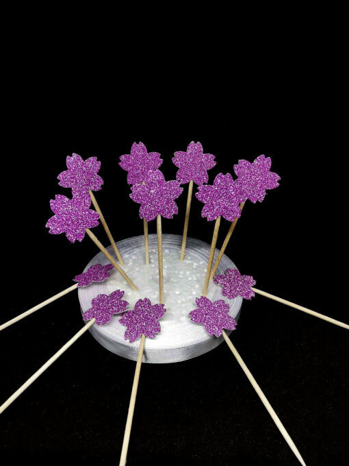 Комплект мини топери - лилави цветя (12 бр)