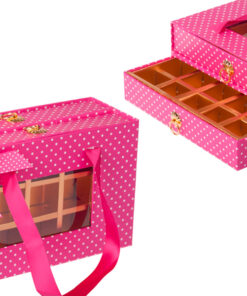 Кутия за бонбони чекмедже - 21х14х8.5 см- розова