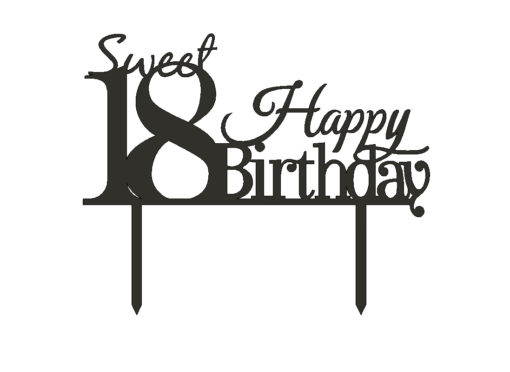 Топер Happy Birthday Sweet 18