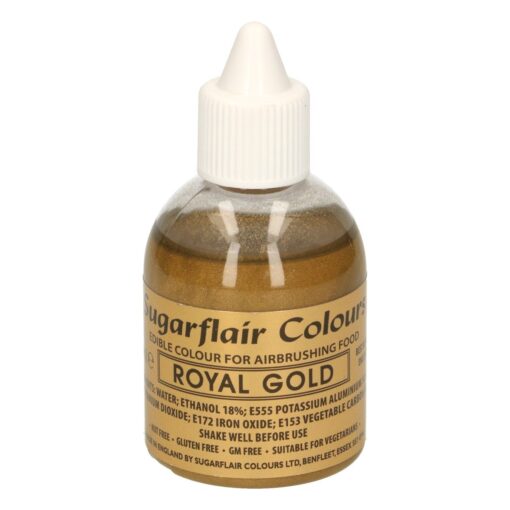 Sugarflair - течнa royal gold перлена боя - за въздушна четка - 60мл