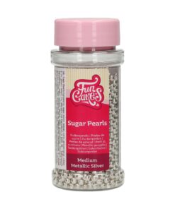 FunCakes Sugar Pearls Medium Metallic Silver 80 g