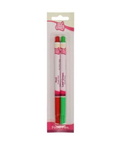 Комплект ядивни писалки: червено и зелено