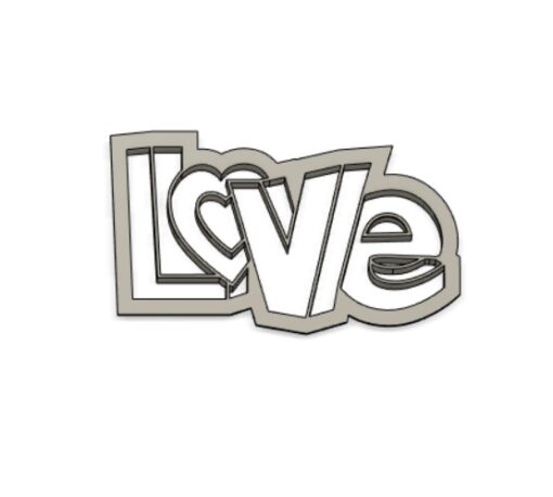 Резец надпис LOVE (с отпечатващи детайли)