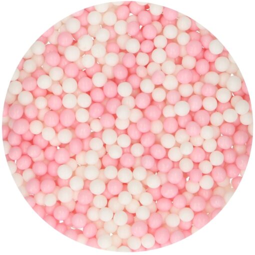 Захарна декорация FunCakes - бяло/розово - 60g