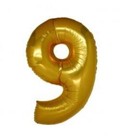 Фолиев балон цифра 9- златен 81 см