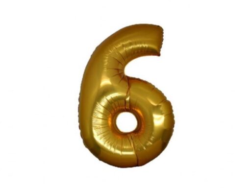 Фолиев балон цифра 6- златен 81 см