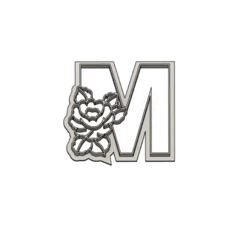 Резец буква М с цвете(с отпечатващи детайли
