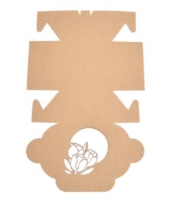 Крафт кутия - цветя Лалета - 9.5 х 9.5 х 6 см