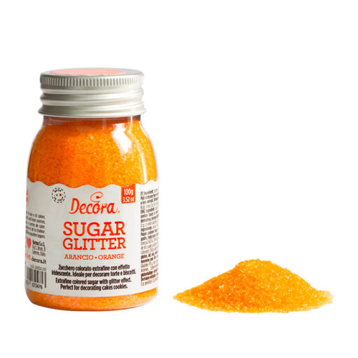 Блестяща Оранжева захар – 100 гр - Decora