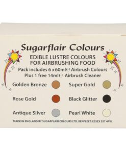 Sugarflair комплект брокатени бои за въздушна четка 6 бр