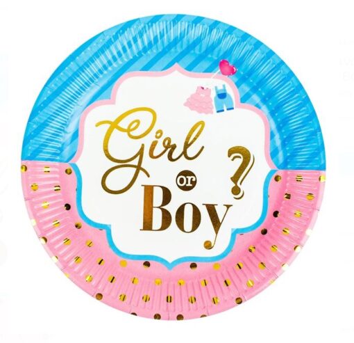 Парти чинийки - Boy or girl / 23 см/ 6 бр