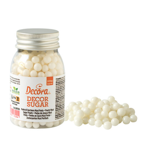 Decora - бели перлени топчета 100 гр
