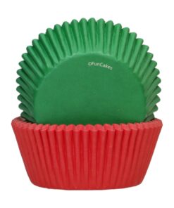 FunCakes кошнички за мъфини - Червено и Зелено 48 бр