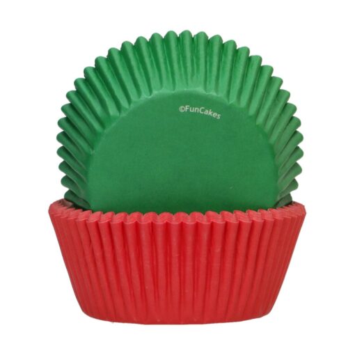 FunCakes кошнички за мъфини - Червено и Зелено 48 бр
