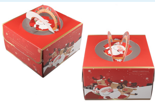 Коледна подаръчна кутия с дръжки - 250 х 250 х 150 мм