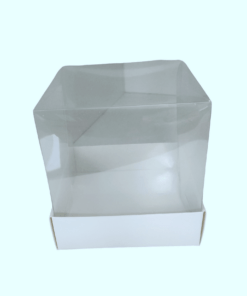 Кутия с прозрачен капак - бяла 15 х 15 х 20 см