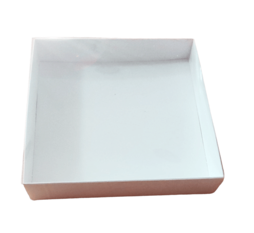 Кутия с прозрачен капак - бяла 15 х 15 х 3 см