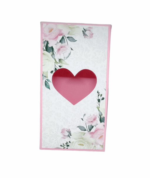 Кутия за сладки/шоколад Розова с цветя - 16,5 х 8,5 х 2,5 см