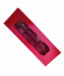 Кутия за 12 бонбона Червена – 24 х 8 х 4 см