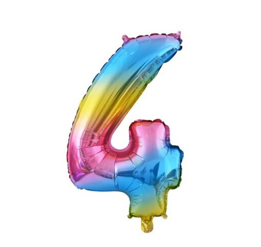 Фолиев балон цифра 4 - дъга 81см.