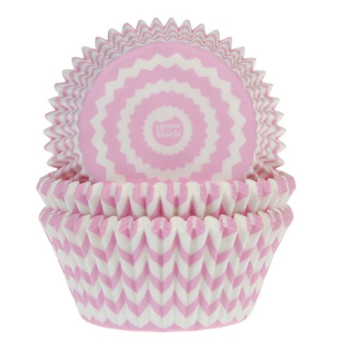 House of Marie кошнички за мъфини - Chevron Pink - 50бр