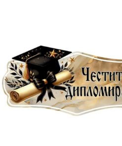 Парти надпис "Честито дипломиране!"