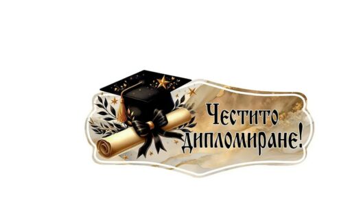 Парти надпис "Честито дипломиране!"
