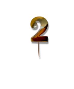 Хартиен топер златен гланц цифра 2 - 5 см