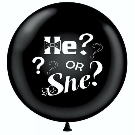 Балони с надпис "She Or He"- чер