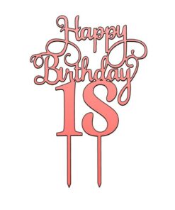 Топер Happy Birthday с число по избор - 15см #16