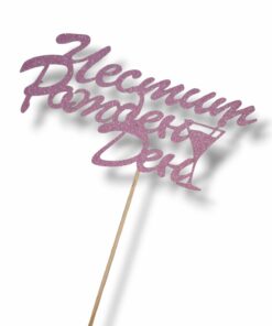 Хартиен топер - Честит рожден ден - розов брокат